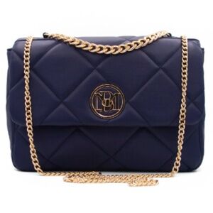 Badgley Mischka Navy Quilted Shoulder Bag